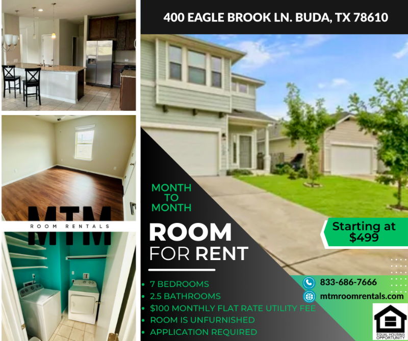 Buda Single Room: 400 Eagle Brook Ln