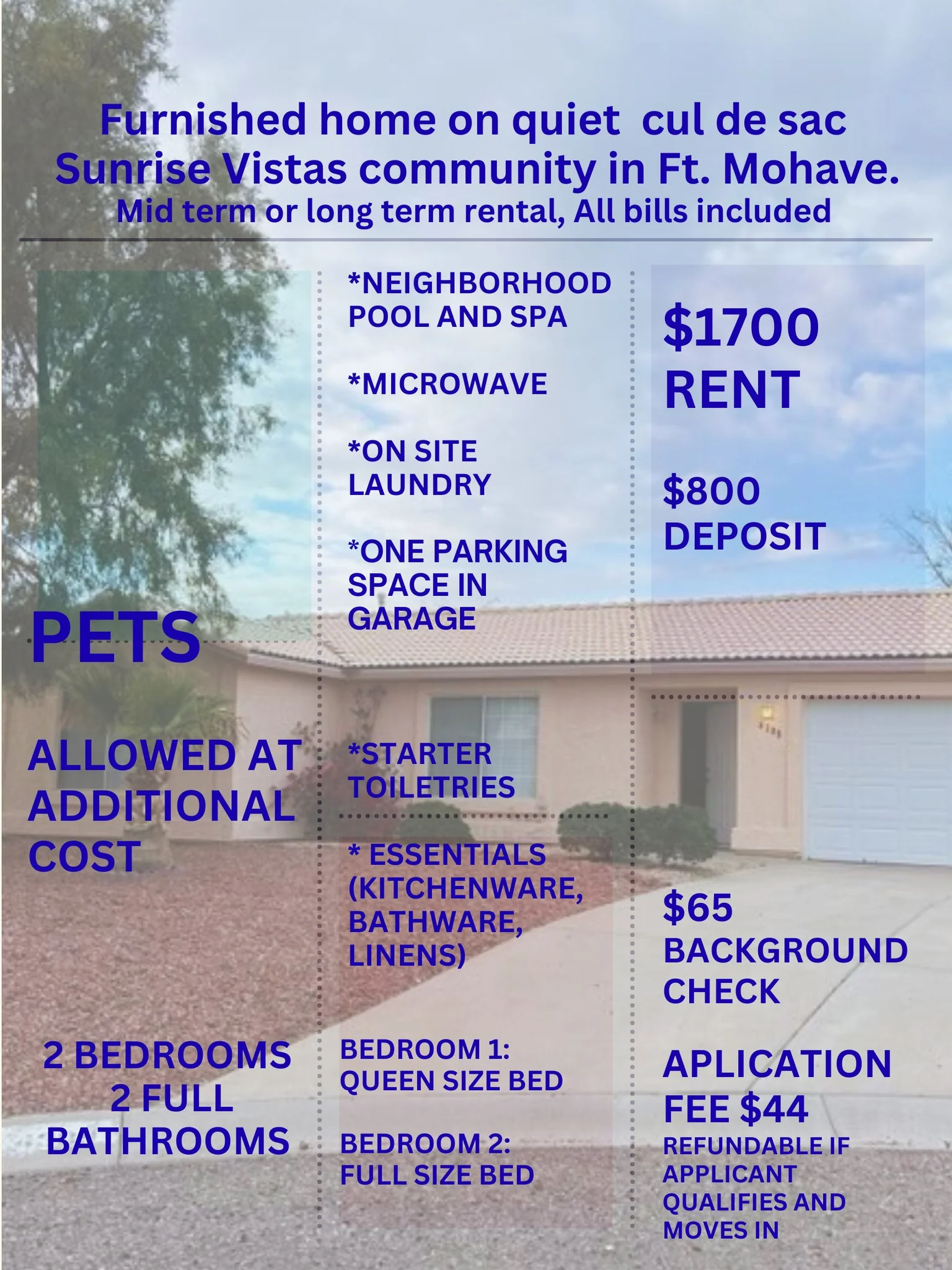 Fort Mohave House: 4389 S Bernard Place