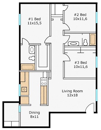 Bedford Apartment: 531 Bedford Rd