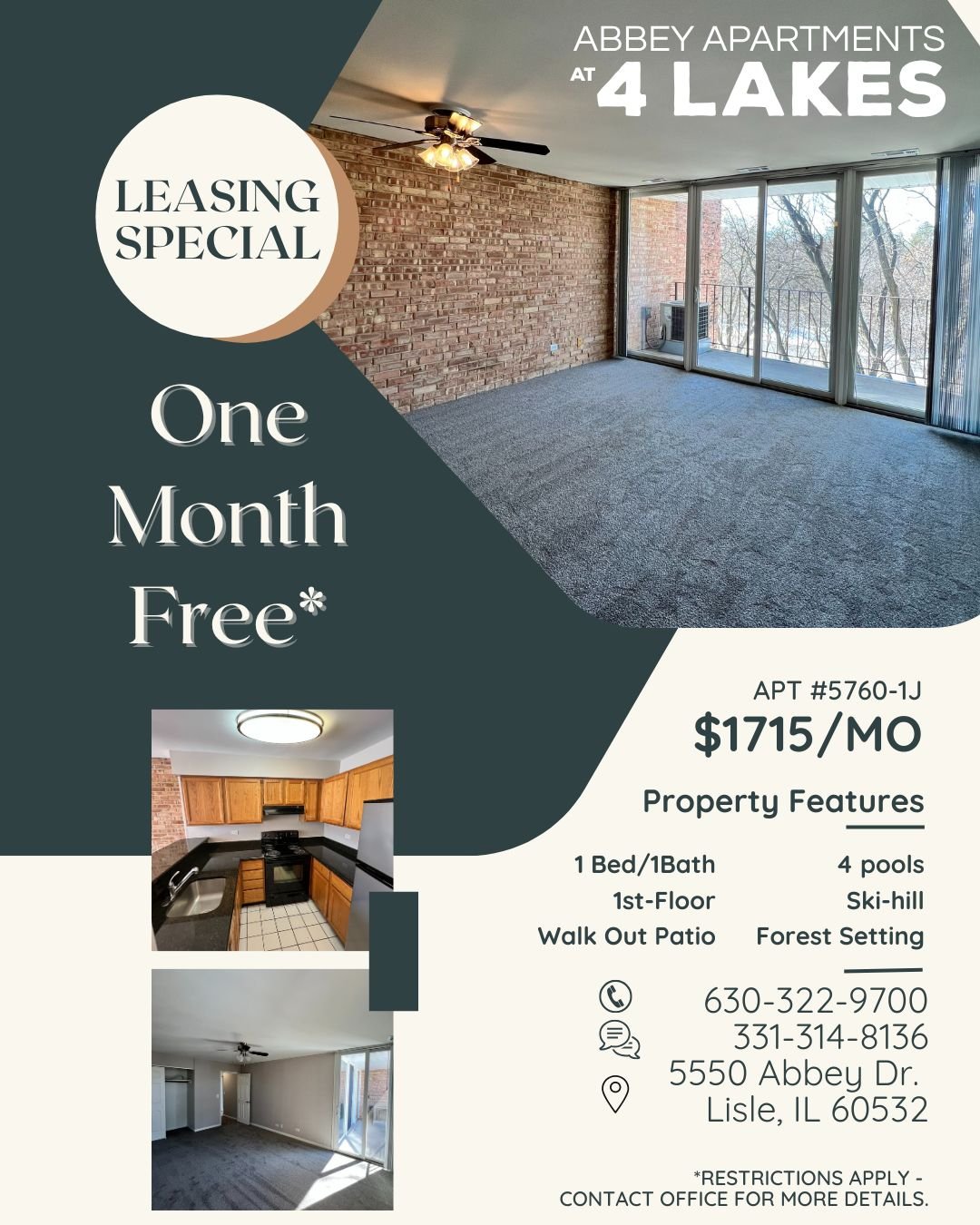 Lisle Apartment: 5760 Abbey Dr.