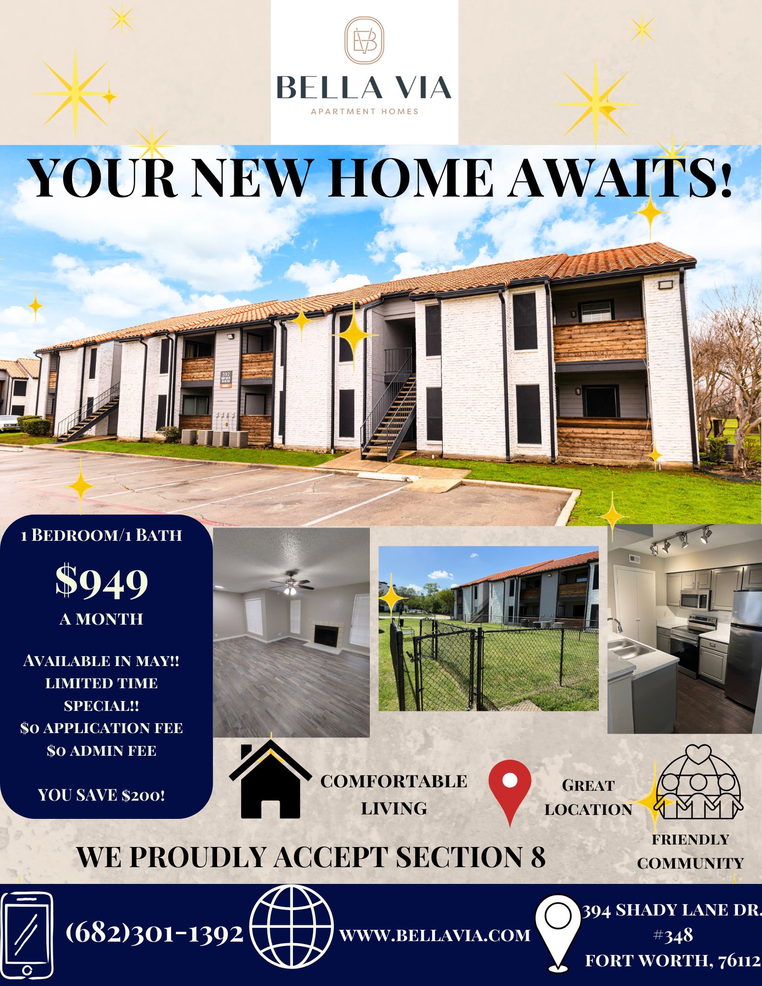 FORT WORTH Apartment: 390 Shady Lane Dr.