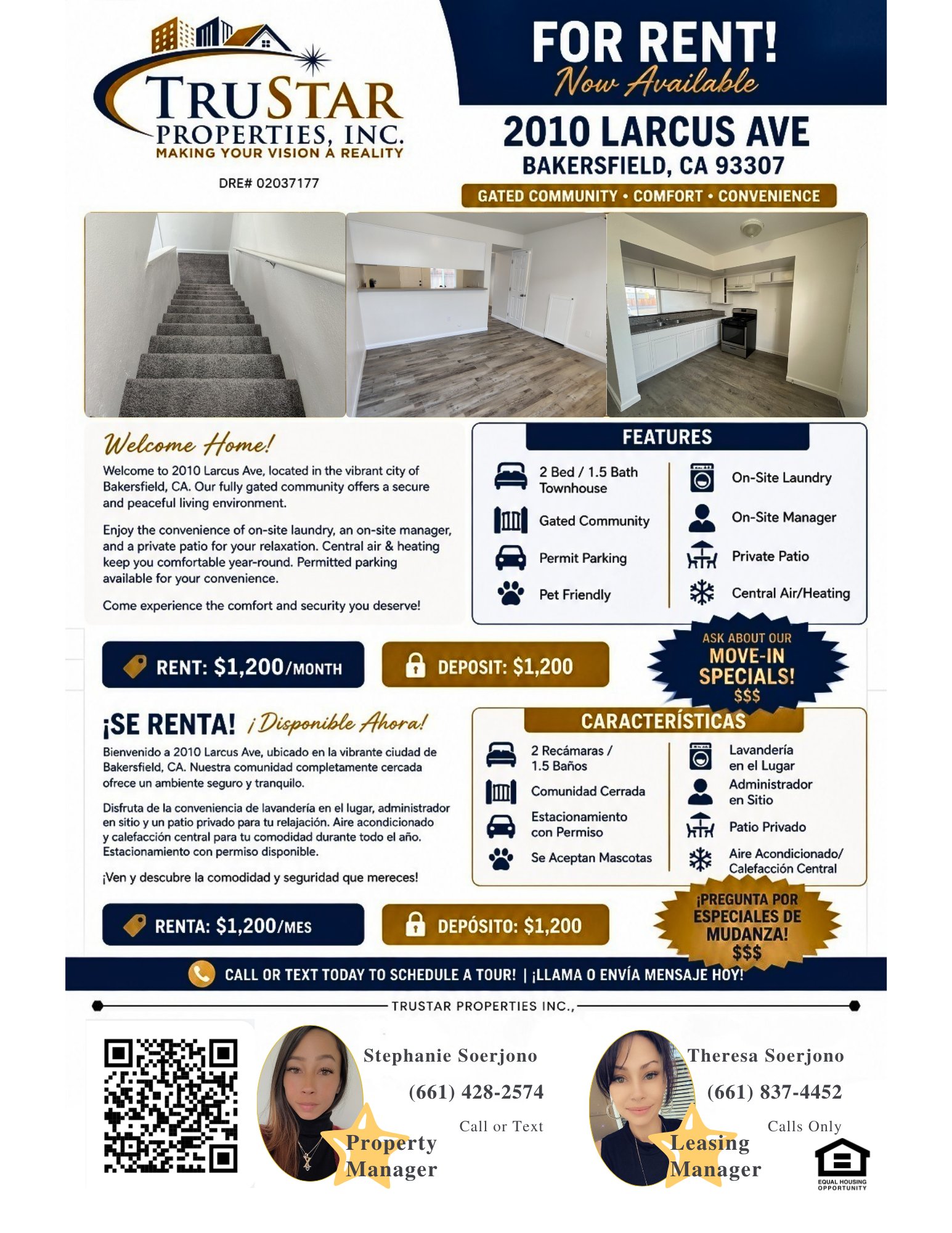 Bakersfield Townhome: 2010-9 Larcus Ave