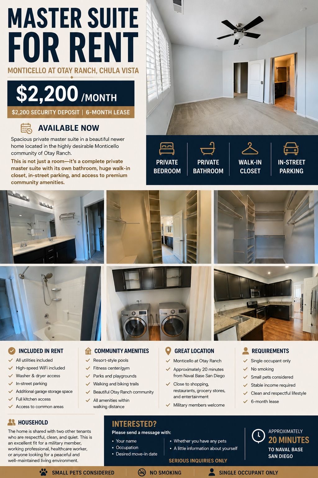 Chula Vista Single Room: 1460 Mockingbird ct unit