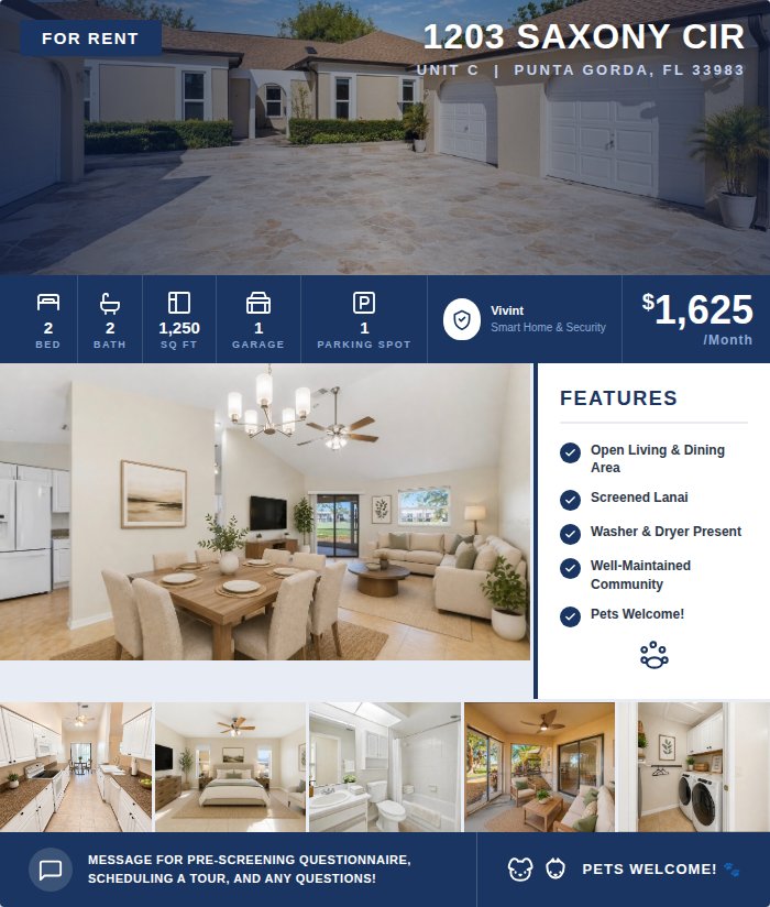 Punta Gorda Townhome: 1203 Saxony Circle