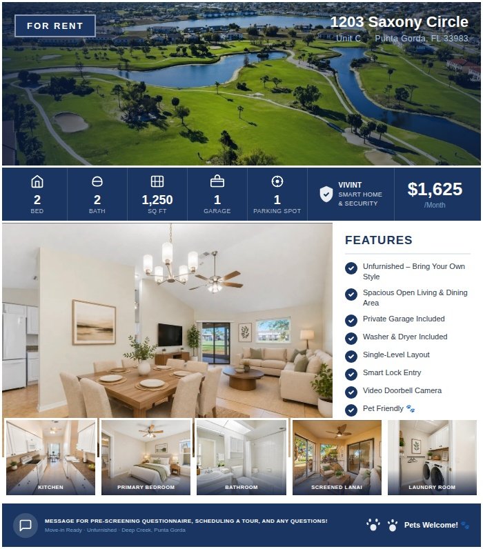 Punta Gorda Townhome: 1203 Saxony Circle