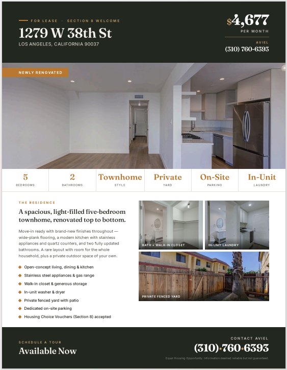 Los Angeles Single Room: 1279 W 38th St