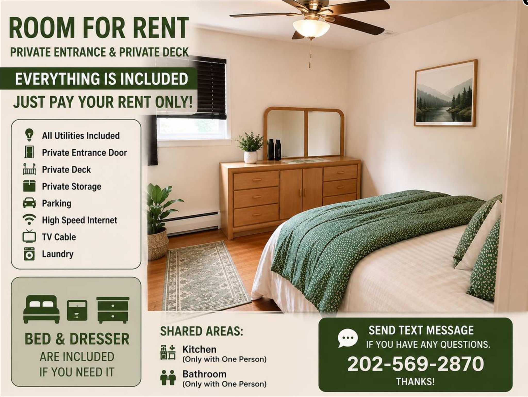 Fairfax Single Room: 4433 village drive