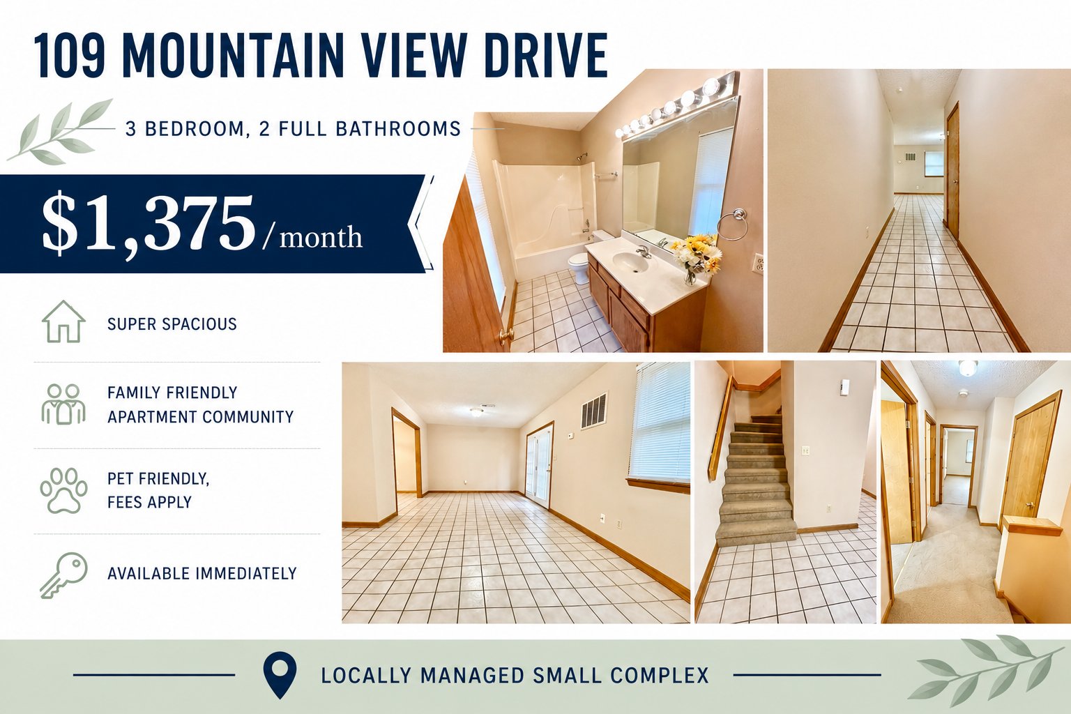 Johnson City Townhome: 109 Mountain View Drive