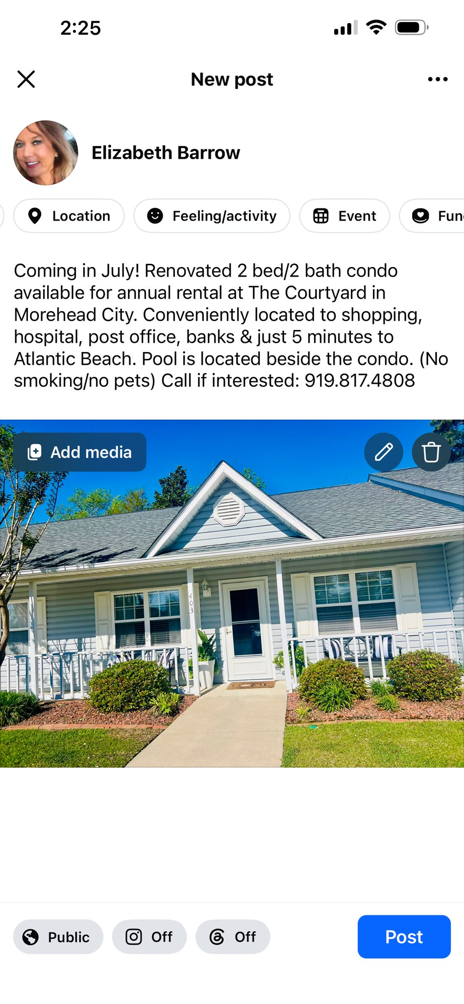 Morehead City Condo: 303 Barbour Road