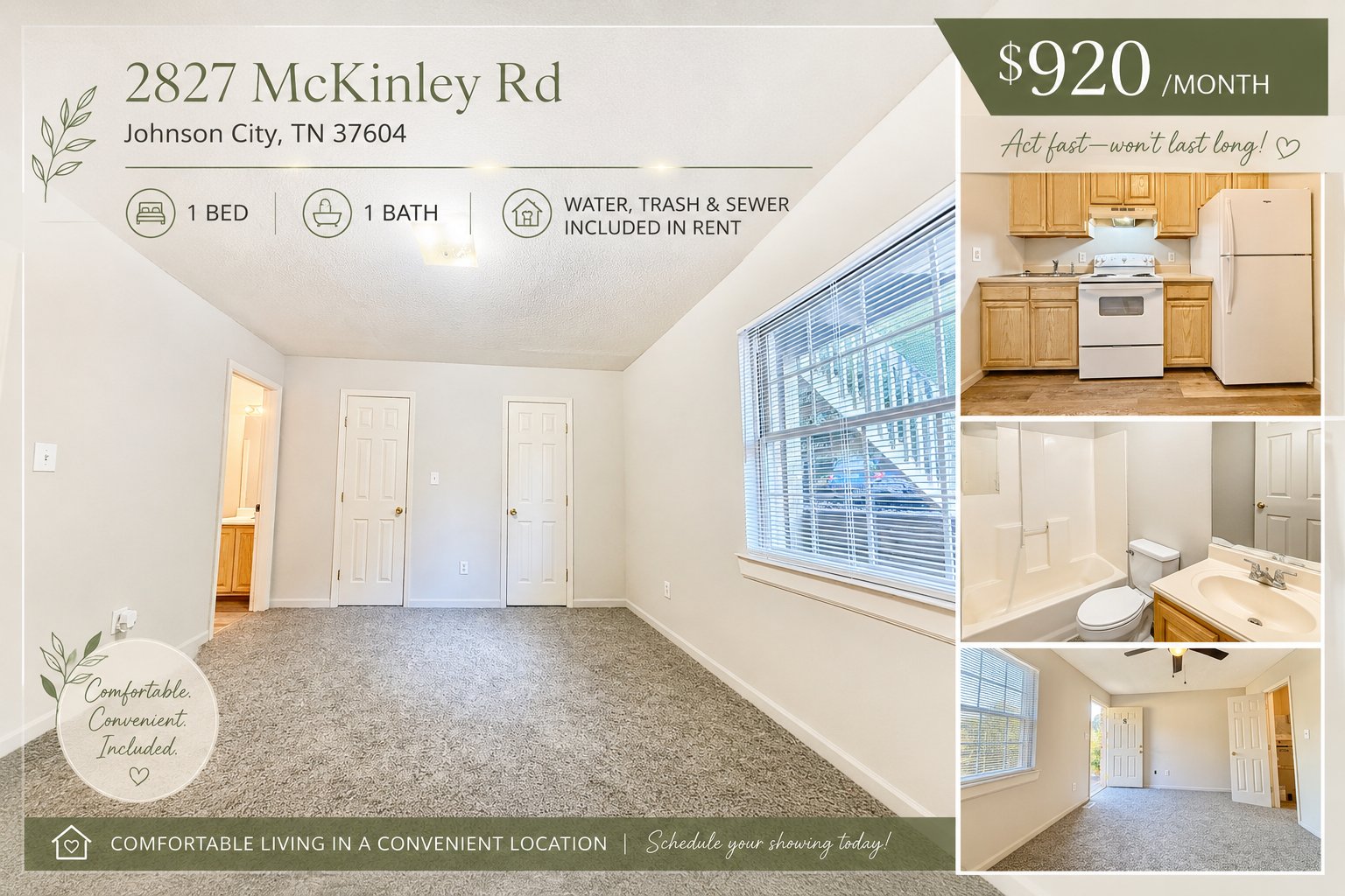 Johnson City Apartment: 2827 McKinley Rd