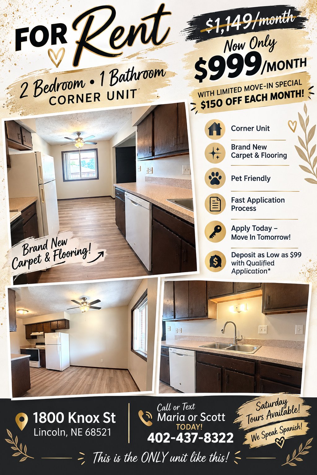 Lincoln Apartment: 1842 Knox