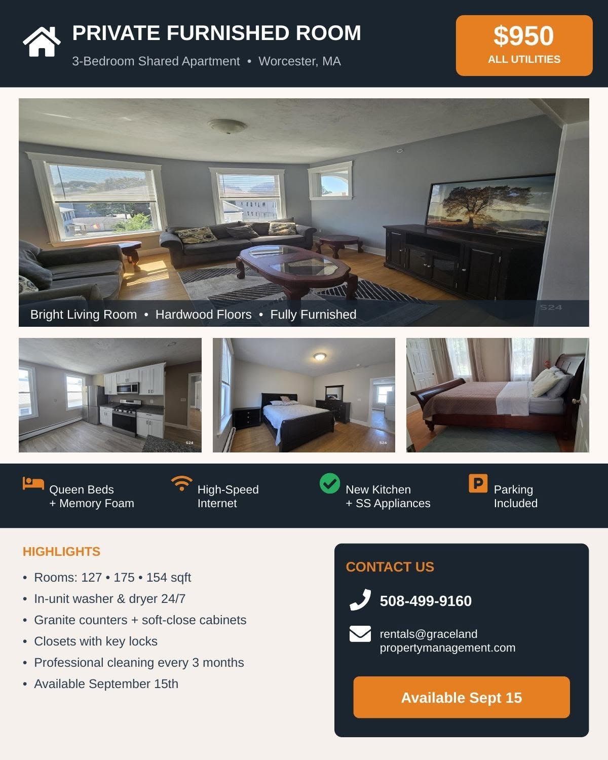 Worcester Single Room: 24 Suffield Street