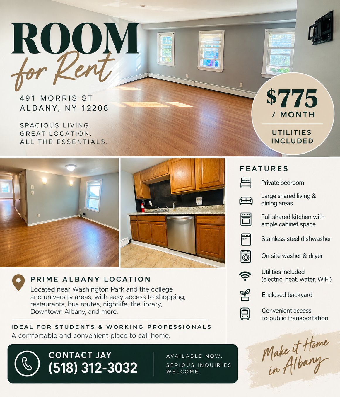 Albany Single Room: 491 Morris St